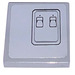 LEGO Medium Stone Gray Tile 2 x 2 with Plate with Rectangles (Left) Sticker with Groove (3068)