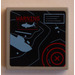 LEGO Medium Stone Gray Tile 2 x 2 with Radar screen, &quot;WARNING&quot; Sticker with Groove (3068)
