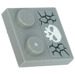 LEGO Medium Stone Gray Tile 2 x 2 with Studs on Edge with Skull, Cracks Sticker (33909)