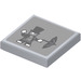 LEGO Medium Stone Gray Tile 2 x 2 with The Penguin and Umbrella Sticker with Groove (3068)