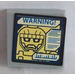 LEGO Medium Stone Gray Tile 2 x 2 with &#039;Warning&#039; Sticker with Groove (3068)