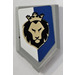 LEGO Medium Stone Gray Tile 2 x 3 Pentagonal with Black and Gold Lion Head with Crown Sticker (22385)