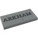 LEGO Medium Stone Gray Tile 2 x 4 with &#039;ARKHAM&#039; Sticker (87079)