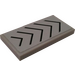 LEGO Medium Stone Gray Tile 2 x 4 with Gray/Black Chevrons Sticker (87079)