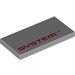 LEGO Medium Stone Gray Tile 2 x 4 with Red &#039;SYSTEM&#039; (69928 / 87079)