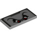 LEGO Medium Stone Gray Tile 2 x 4 with Thwomp Eyes (69888 / 87079)