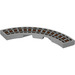 LEGO Medium Stone Gray Tile 4 x 4 Curved Corner with Cutouts with Train Tracks (27507 / 78875)