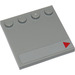 LEGO Medium Stone Gray Tile 4 x 4 with Studs on Edge with Red arrow on the right Sticker (6179)