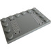 LEGO Medium Stone Gray Tile 4 x 6 with Studs on 3 Edges with Silver Tread Plates Sticker (6180)