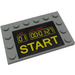 LEGO Medium Stone Gray Tile 4 x 6 with Studs on 3 Edges with &#039;START&#039; and Lap Timer Sticker (6180)