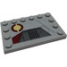 LEGO Gris pierre moyen Tuile 4 x 6 avec Goujons sur 3 Edges avec SW Jedi Interceptor et Dark rouge SW Semicircles (Droite) Autocollant (6180)