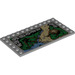 LEGO Medium steengrijs Tegel 6 x 12 met Noppen aan 3 Edges met Strand met Gras (6178 / 18881)