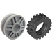 LEGO Medium Stone Gray Tire Ø 30.4 X 11 with Band Around Center of Tread with Rim Narrow Ø18 x 7 and Pin Hole with Shallow Spokes