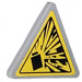 LEGO Mittleres Steingrau Dreieckig Sign mit Schwarz Explosive auf Gelb Background Aufkleber mit geteiltem Clip (30259)
