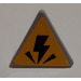 LEGO Gris pierre moyen Triangulaire Sign avec lightning bolt Autocollant avec clip fendu (30259)