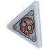 LEGO Medium Stone Gray Triangular Sign with Skull  Sticker with Split Clip (30259)
