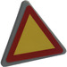 LEGO Mittleres Steingrau Dreieckig Sign mit Triangle, Rahmen Aufkleber mit geteiltem Clip (30259)