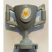 LEGO Medium Stone Gray Trophy (Large) with Yellow Star Sticker (15608)