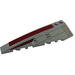 LEGO Medium Steengrijs Wig 10 x 3 x 1 Dubbele Afgerond Links met Dark Rood Stripe en SW V-Vleugel Starfighter Patroon Sticker (50955)