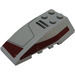 LEGO Mittleres Steingrau Keil 6 x 4 Verdreifachen Gebogen mit 2 Schwarz Streifen und 2 Dark rot Markings (Recht) Aufkleber (43712)