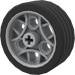 LEGO Medium Stone Gray Wheel Ø36.8 x 14 ZR with Black Tire (47481)