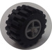 LEGO Medium Stone Gray Wheel Centre Wide with Stub Axles with Tire 21mm D. x 12mm - Offset Tread Small Wide with Slightly Bevelled Edge and no Band