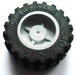 LEGO Medium Stone Gray Wheel Hub 14.8 x 16.8 with Centre Groove with Black Tire 30.4 x 14