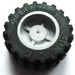 LEGO Średni kamienny szary Wheel Hub 14.8 x 16.8 with Centre Groove with Black Tire 30.4 x 14