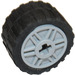 LEGO Medium Stone Gray Wheel Rim Ø18 x 14 with Axle Hole with Tire 24 x 14 Shallow Tread (Tread Small Hub) without Band around Center of Tread