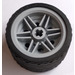 LEGO Medium Stone Gray Wheel Rim Ø30 x 20 with No Pinholes, with Reinforced Rim with Tire Low Wide Ø37 X 22