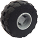 LEGO Medium stengrå Wheel Rim Wide Ø11 x 12 with Notched Hole with Balloon Tire Ø24 x 12