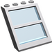 LEGO Mittleres Steingrau Fenster 4 x 4 x 3 Roof mit Centre Bar und Transparent Light Blau Glas (6159)