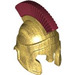 LEGO Metallic Goud Hoplite Helm met Dark Rood Crest (90392 / 92158)