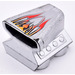 LEGO Metallic Zilver Auto Motor 2 x 2 met Lucht Scoop met Vlam Sticker (50943)