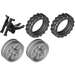LEGO Argent métallique Moto Fairing avec Medium Stone Grey roues
