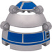 LEGO Metallic zilver Paneel Dome 6 x 6 x 5 2/3 met R2-D2 Hoofd Decoratie van Speelset 9748