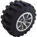LEGO Metallic Silver Tire 30.4 x 14 with Offset Tread Pattern and No band with Rim Ø17 x 6