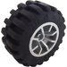 LEGO Metalliskt Silver Tire 30.4 x 14 with Offset Tread Pattern and No band with Rim Ø17 x 6