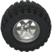LEGO Metallic Silver Wheel 62mm x 46mm with Tyre 107,2 X 62