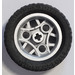 LEGO Metallic Silver Wheel Rim Ø30 x 20 with 3 Pin Holes with Tire, Low Profile, Wide Ø43.2 X 22 ZR