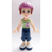 LEGO Mia, Dark Blauw Cropped Trousers, Lime en Wit Striped Top, Helm minifiguur