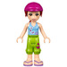 LEGO Mia, Helm, Blauw Top met Butterflies en Groen Halve Broek Minifiguur