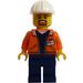 LEGO Mine Worker with White Construction Helmet Minifigure