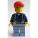 LEGO Miner wearing Blau shirt und sand Blau parts mit rot Deckel Minifigur