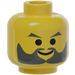 LEGO Minifig Head with Dark Grey Facial Hair (Safety Stud) (3626)