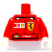 LEGO Minifig Torso with Ferrari Shield and F.Massa Sticker on Front and Vodaphone and Shell Logos Sticker on Back with Red Arms and White Hands (973)