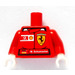 LEGO Minifig Torso med Ferrari Skjold og M.Schumacher Klistermærke på Foran og Vodaphone og Shell Logos Klistermærke på bagsiden med Rød Arme og hvid Hænder (973)