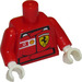 LEGO минифиг Торс с Ferrari Щит Стикер На Отпред и Vodaphone и Shell logos Стикер на гърба с червен Обятия и Бяло Ръце (973)