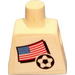 LEGO Minifig Torso with USA Soccer Field Player and Number 2