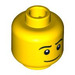 LEGO Minifigure Head Smiling with Thin Grin and Eyebrows (Recessed Solid Stud) (3626 / 93394)